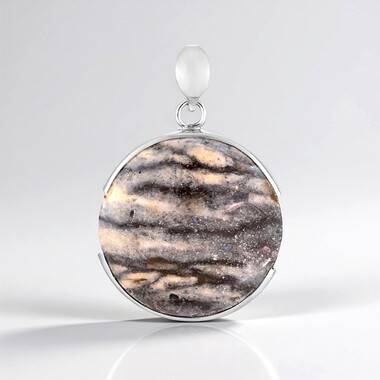 Pendentif en argent et Jaspe Batik (Bali Barong)