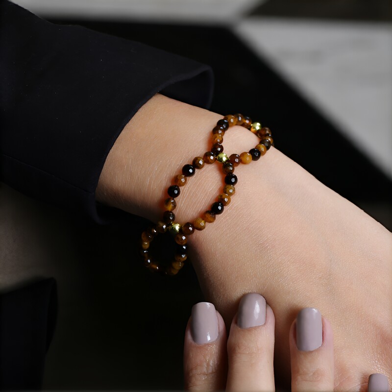 Tigerauge-Silberarmband (Riya)