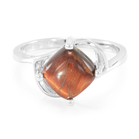 Anello in argento con Occhio di Tigre Rosso