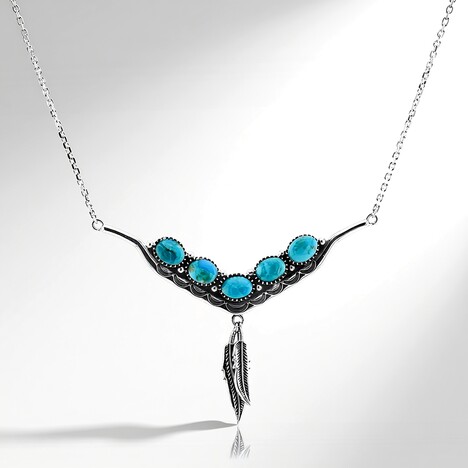 Collier en argent et Turquoise bleue de Mohavie (Jones Lee)