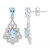 Boucles d'oreilles en argent et Topaze bleu ciel