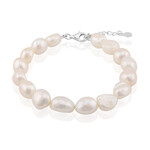 Brazalete en plata con Perla blanca Freshwater (TPC)