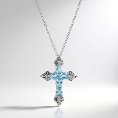 Collana in argento con Topazio Blu Cielo