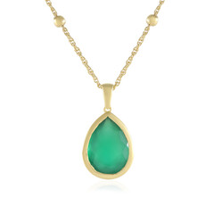 Zilveren halsketting met een Groene onyx (Adela Silber)