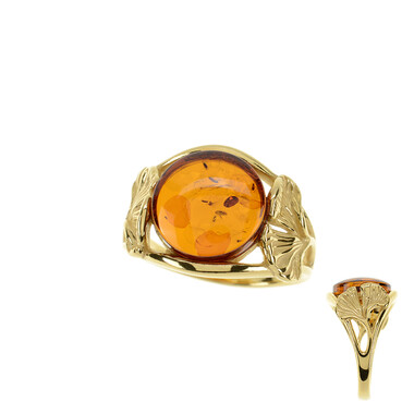 Anello in argento con Ambra Baltica (dagen)