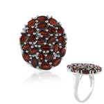 Mosambik-Granat-Silberring