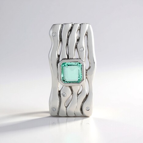 Ciondolo in argento con Smeraldo Color Paraiba (SAELOCANA)