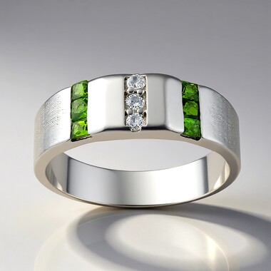 Russian Diopside Silver Ring