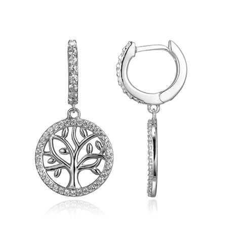 Zirkon-Silberohrringe