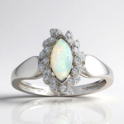 Bague en argent et Opale d'Australie