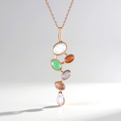Collana in argento con Pietra di Luna Blu (KM by Juwelo)