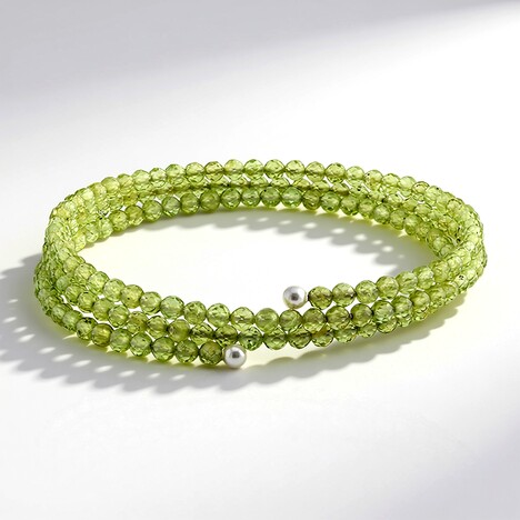 Bracciale in acciaio con Peridoto (Riya)