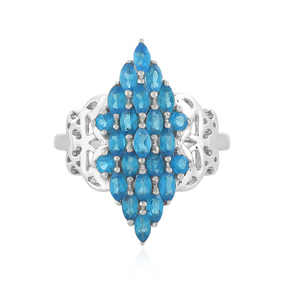 Neonblauer Apatit-Silberring