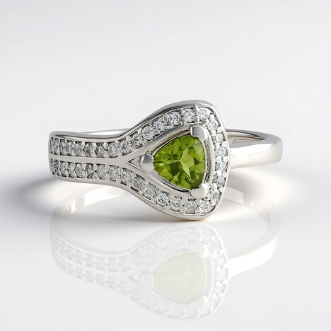 Bague en argent et Vésuvianite