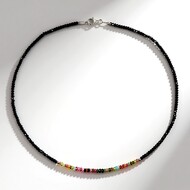 Collier en argent et Spinelle noir
