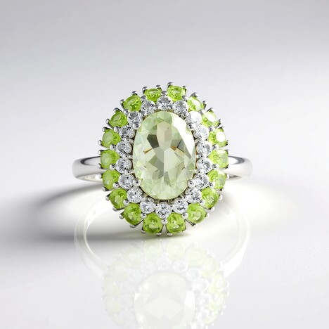 Anello in argento con Ametista Verde