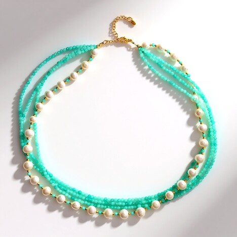 Collana in argento con Amazzonite (Riya)