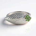 Anello in argento con Diopside Russo (SAELOCANA)