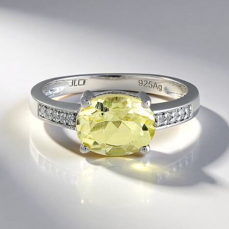 Anello in argento con Quarzo Limone