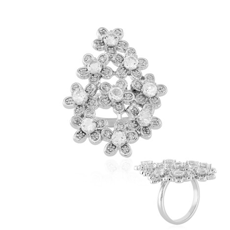 Bague en argent et Topaze blanche