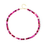 Collana in argento con Agata Rosa (Adela Silber)