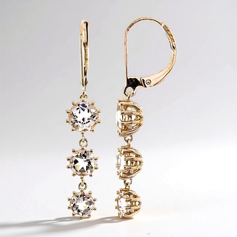 Boucles d'oreilles en or et Morganite AAA