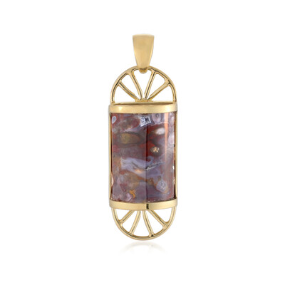 Ciondolo in argento con Legno di Palma Pietrificato (Bali Barong)