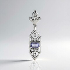 Ciondolo in argento con Zaffiro Ceylon Blu (non riscaldato)