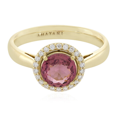 Brasilianischer Neon-Turmalin-Goldring (AMAYANI)