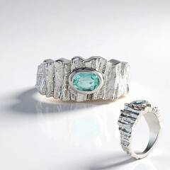 Anello in argento con Smeraldo Color Paraiba