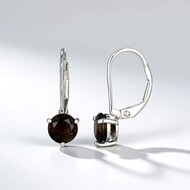 Pendientes en plata con Cuarzo ahumado