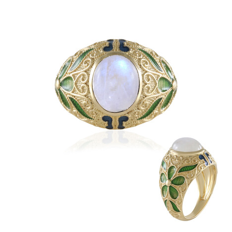 Regenbogen-Mondstein-Silberring (Adela Silber)