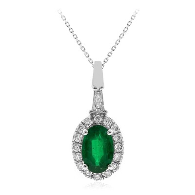 10K AAA Zambian Emerald Gold Necklace