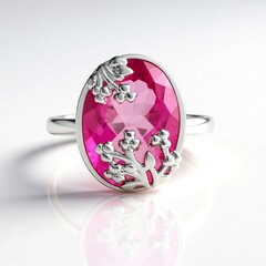 Anello in argento con Quarzo Color Rosa