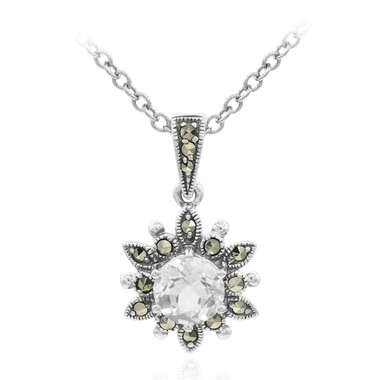 Collar en plata con Topacio blanco