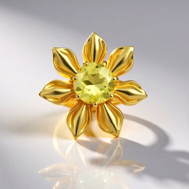 Anello in argento con Quarzo Limone (SAELOCANA)