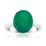Zilveren ring met een groene agaat
