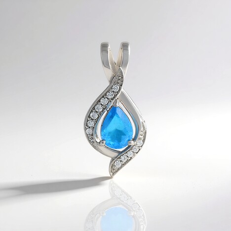 Ciondolo in argento con Apatite Blu Neon