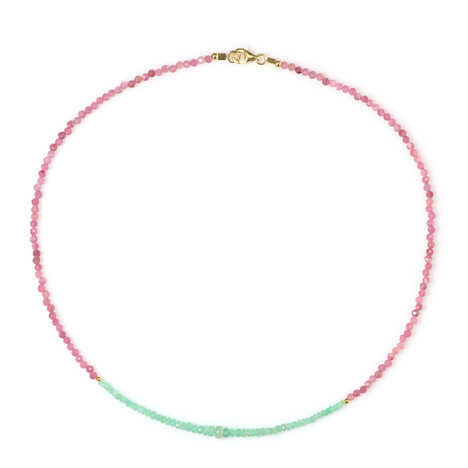 Collar en plata con Turmalina rosa de Nigeria