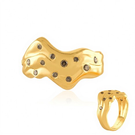 Bague en argent et Diamant champagne I2 (de Melo Essence)