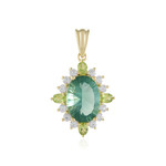 Grüner Fluorit-Silberanhänger