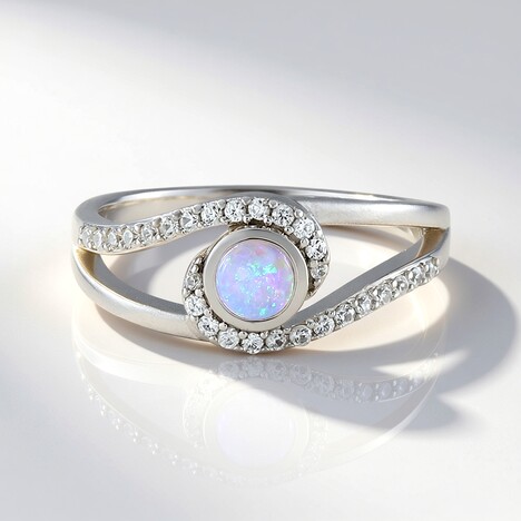 Anello in argento con Opale Australiano