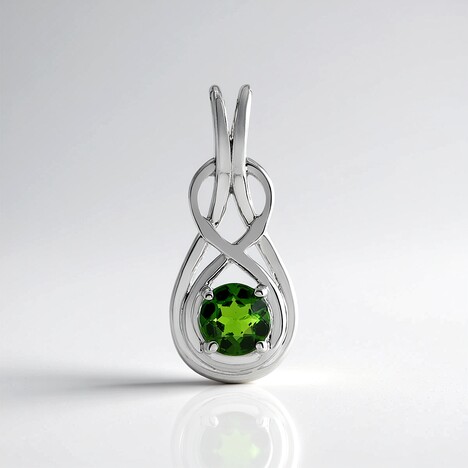 Ciondolo in argento con Diopside Russo