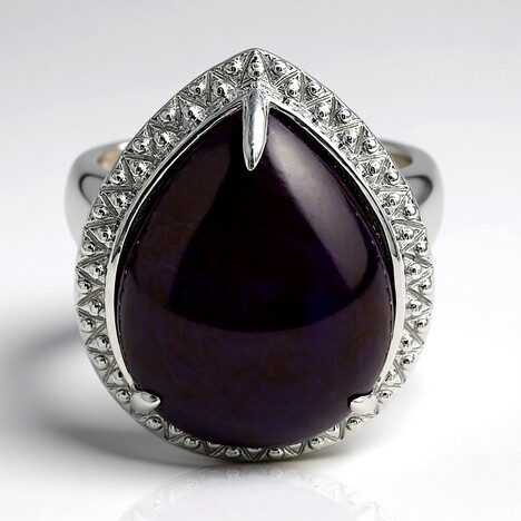 Bague en argent et Jade pourpre de Turquie