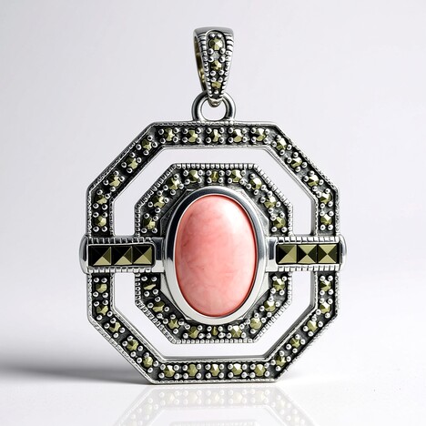 Ciondolo in argento con Rodocrosite (Annette classic)
