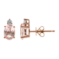 Pendientes en oro con Morganita AAA