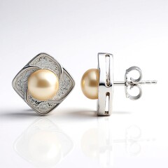 Orecchini in argento con Perla d'Acqua Dolce Pesca