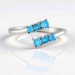 Anello in argento con Apatite Blu Neon
