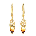 Zilveren oorbellen met zonsopgang Baltische barnstenen (dagen)