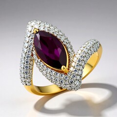 Anello in oro con Granato Magenta (SUHANA)